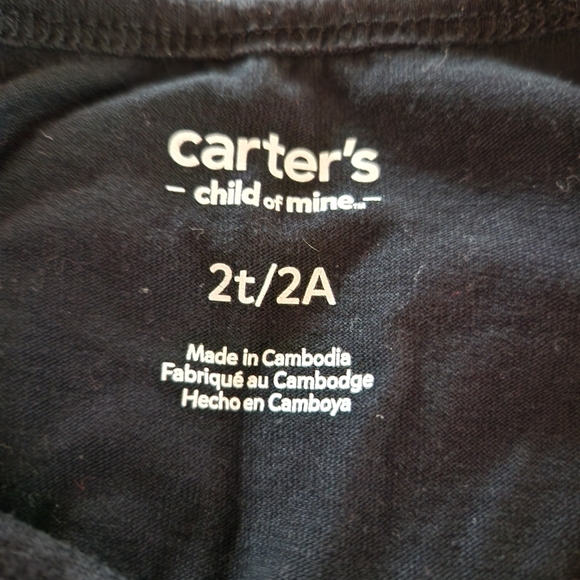 Carter’s Long Sleeve Black Cat Dress 2T Halloween Tulle Overlaying Sparkles - Picture 3 of 3